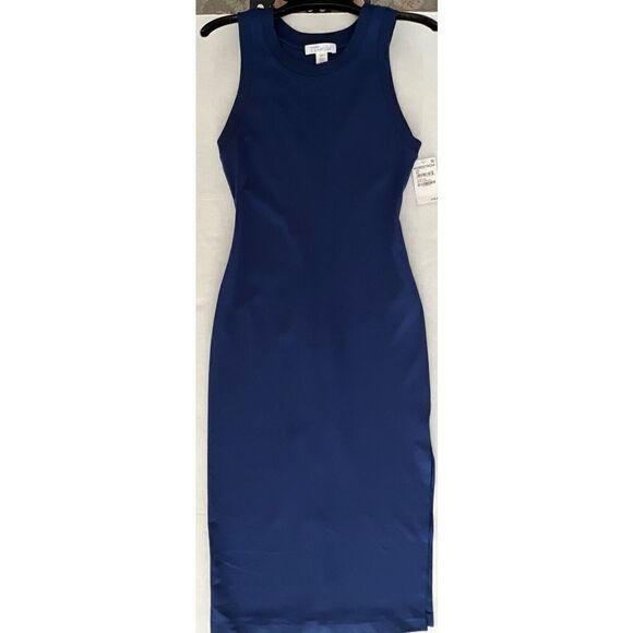 Nordstrom Signature Sz XXS/XS Navy Midi Dress Sodolite Blue $180 - Picture 7 of 11